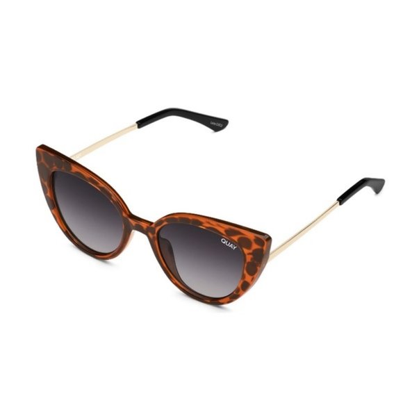 Quay Australia 52mm Gradient Tortoise Frame Smoke Lens Cat Eye Sunglasses NWT - Picture 2 of 5